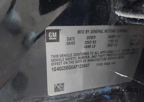 2010 Buick Lacrosse Cxl z USA, uszkodzony, nr VIN 1G4GC5EG6AF130447